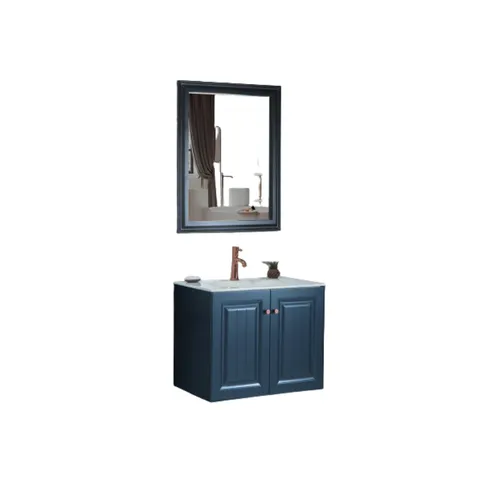 Set mobilier baie Capella suspendat 3 piese albastru 80 cm