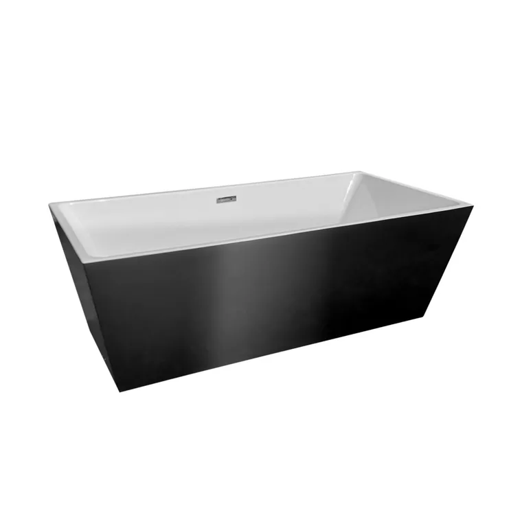 Cada baie freestanding Bella* BSM-204A acril 170 x 75 x 58 cm negru lucios