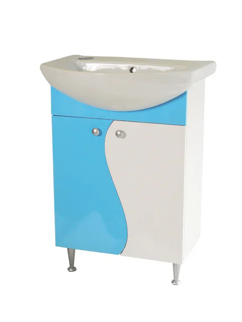 Masca chiuveta / lavoar baie Selena din MDF 60 cm alb-bleu