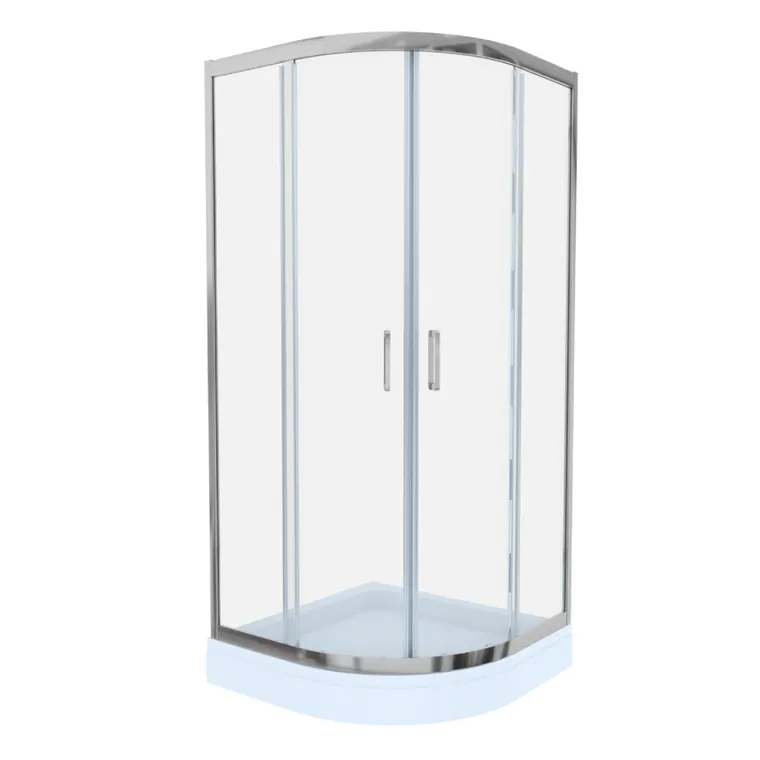 Cabina de dus simpla Celesta Titan semirotunda sticla transparenta 6 mm 80 x 80 x 190 cm profil crom