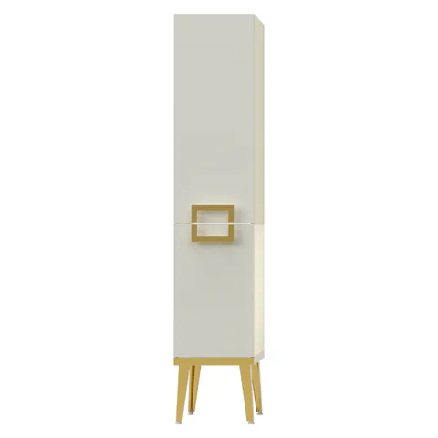 Dulap soldat baie Pierre Cardin Mercury alb-auriu 35x150 cm