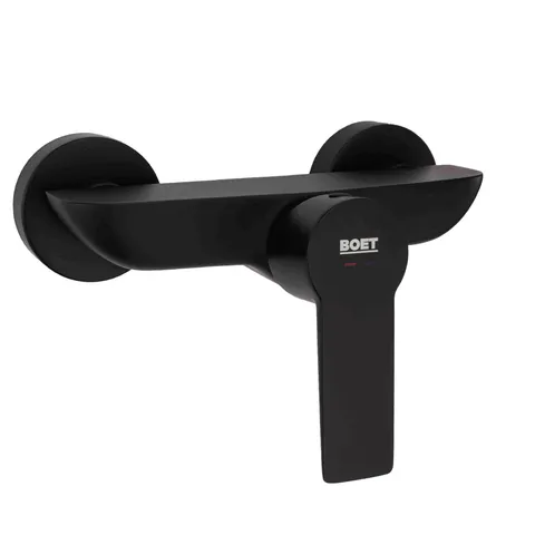 Baterie dus Boet Ares monocomanda furtun si para de dus incluse negru mat