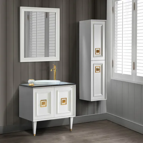 Set mobilier baie Arma 3 piese alb 80 cm