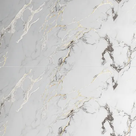 Gresie rectificata exterior / interior Monet Gold Insert 60 x 120 cm lucioasa portelanata tip marmura