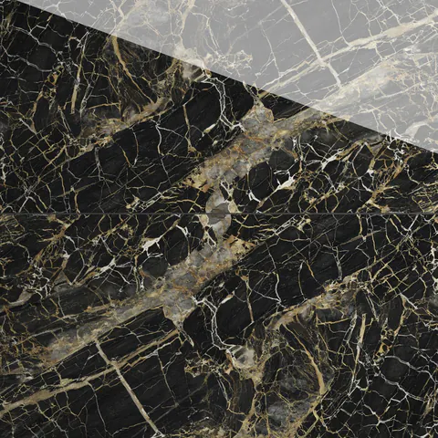 Gresie exterior / interior portelanata Black Golden 60 x 120 cm lucioasa rectificata tip marmura