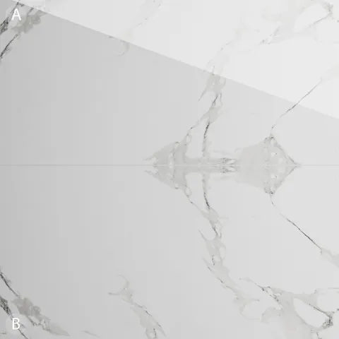 Gresie portelanata exterior / interior Carrara White Bookmatch A 60 x 120 cm lucioasa rectificata tip marmura