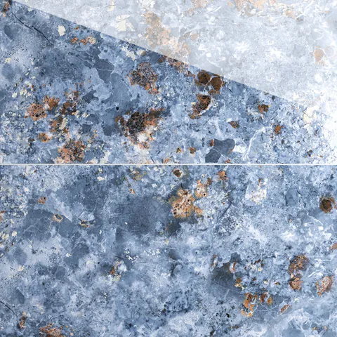 Gresie exterior / interior portelanata Nebula Blue 59 5 x 119 5 cm lucioasa rectificata tip marmura