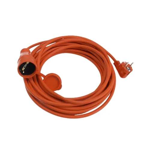 Prelungitor cu fisa si priza IP44 3 m pentru exterior cu capac de protectie sectiune cablu 3x1.5 mm² portocaliu