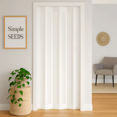 Usa plianta interior cu geam 1/1 Prestij din PVC alb marmorat 850/2030 mm