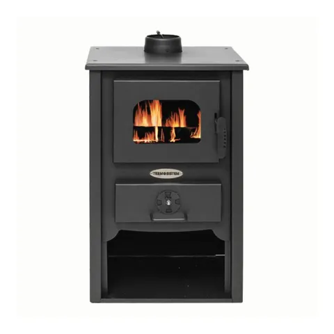 Semineu pe lemne Termo Kreka cu plita de gatit si sticla termorezistenta