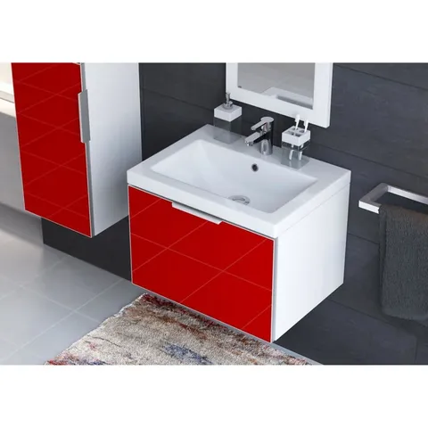 Masca chiuveta baie Cersanit set Stillo 60 rosu (baza+lavoar) S575-010