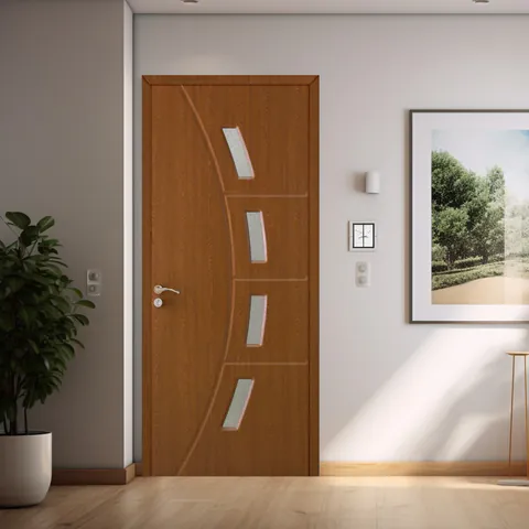 Usa de interior din lemn Modern cu geam OP-156 2000/600 Stejar Inchis