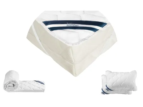 Pachet 1 Protectie pentru saltea Bumbac Pur, 160x200 + Pilota Bumbac Pur, 180x200 + 2 Perna Bumbac Pur, 50x70, 100% bumbac