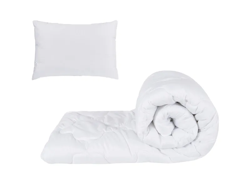 Set alb, pilota 150x200cm 250gsm + 1 perna alba matlasata 50x70cm