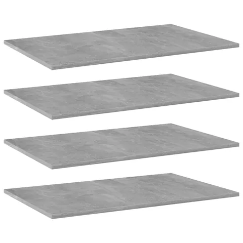 vidaXL Plăci bibliotecă, gri beton, 4 buc, 80 x 50 x 1,5 cm, PAL