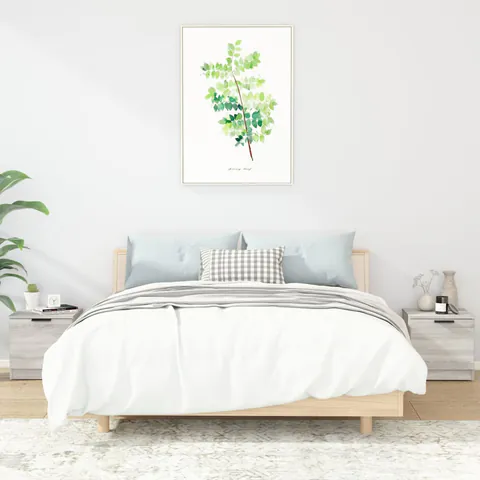 vidaXL Noptiere, 2 buc., sonoma gri, 40x39x40 cm