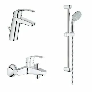 Set PROMO 3in1 Grohe Eurosmart M Size baterie lavoar, baterie cada si set dus