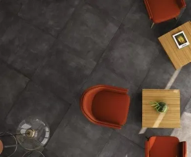 Gresie portelanata Sintesi Italia, Flow Black 20x20 cm