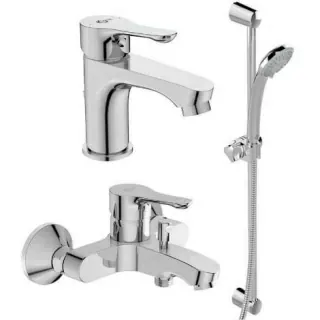 Set PROMO baterii 3 in 1 Ideal Standard Alpha, baterie lavoar, baterie cada si set de dus Ideal Stream