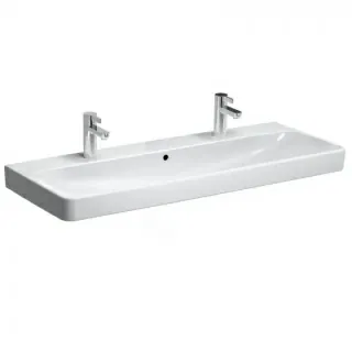 Lavoar Geberit Smyle Square suspendat 90x48xH16,5 cm cu doua orificii pentru baterii