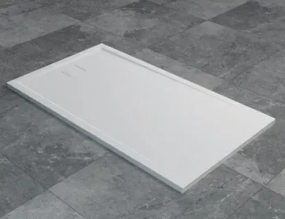 Cadita de dus SanSwiss Livada W20AS 110x90xH3,7 cm marmura sintetica alba