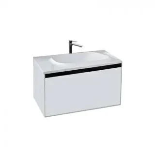 Set PROMO mobilier si lavoar Kolpasan Pandora alb 75 cm