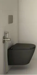 Set vas wc Rak Ceramics Feeling Rimless negru mat 52x36XH32 cm si capac