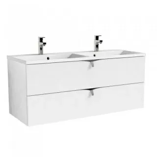 Set PROMO baza lavoar Oristo Siena alb si lavoar Amelia 120x45xH55 cm doua cuve