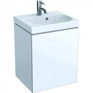 Set PROMO baza lavoar si lavoar asimetric Geberit Acanto 45x38xH71cm alb