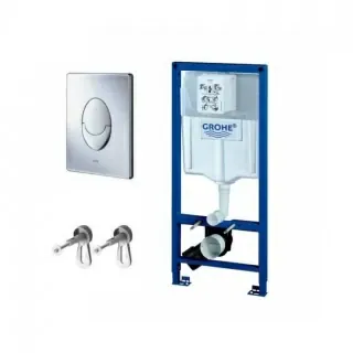 Set PROMO instalare Grohe Rapid SL cu rezervor, cadru, set fixare si clapeta Skate-Air crom