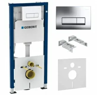 Set PROMO Rezervor cu cadru ingropat Geberit Delta UP100, bara de sus, sistem fixare, clapeta crom