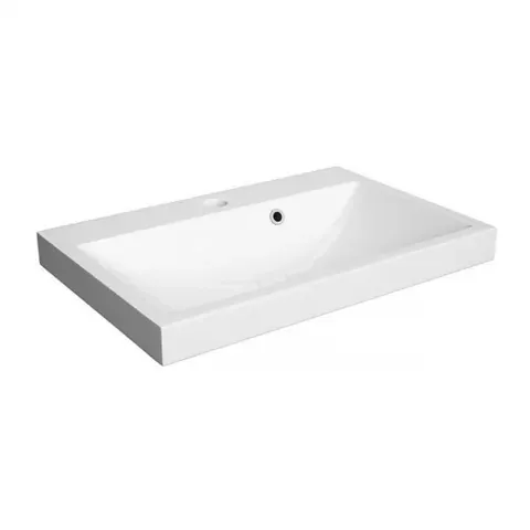 Lavoar pe mobilier Defra Olex compozit mineral 60x40 cm alb lucios