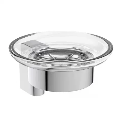 Savoniera din sticla Ideal Standard IOM cu suport crom lucios