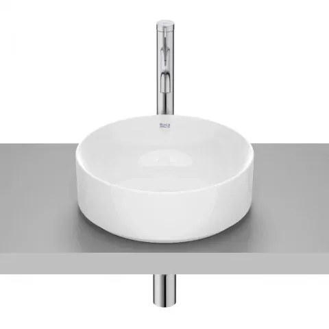 Lavoar pe blat Roca Ona 37 cm Fineceramic alb lucios