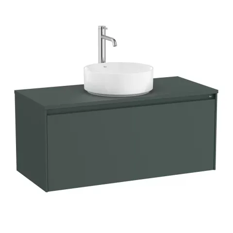 Baza lavoar suspendat Roca Ona 1 sertar 99.4x45.7 cm verde mat