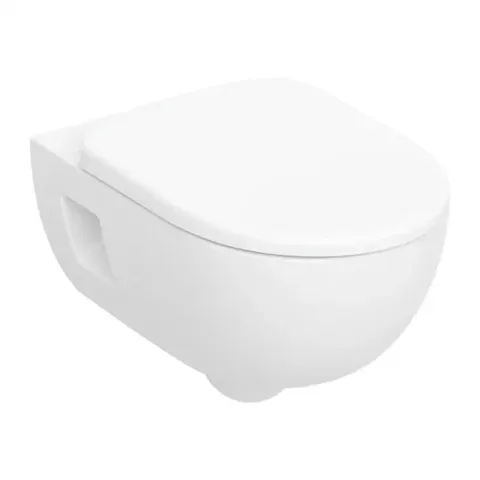 Set PROMO vas WC suspendat Geberit Selnova 53x36 cm alb cu functie bideu si capac solfclose Rimfree
