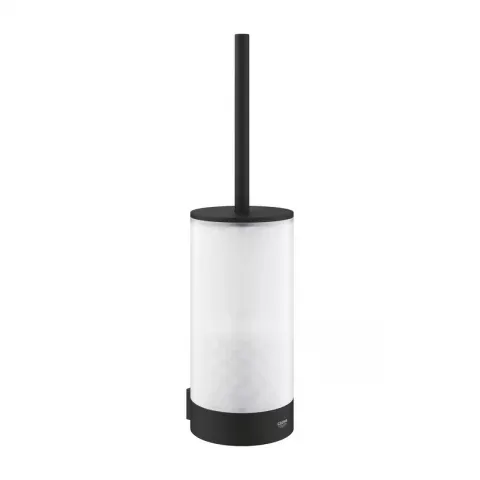 Perie WC din sticla mata Grohe Selection cu suport negru Phantom Black