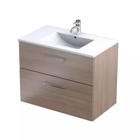 Baza lavoar suspendat Oristo Nova 79.8x45.5x62 cm cu 2 sertare stejar finisaj natural