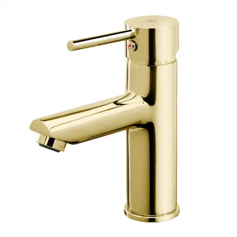 Baterie lavoar FDesign Flusso auriu lucios monocomanda cu ventil