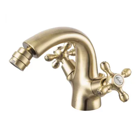 Baterie bideu FDesign Lacrima bronz periat cu ventil