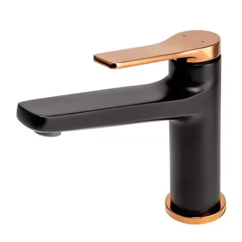 Baterie lavoar FDesign Seppia negru mat-rose gold monocomanda