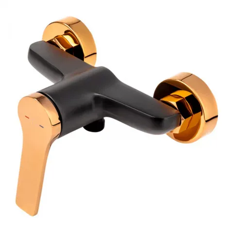 Baterie dus FDesign Seppia negru mat-rose gold monocomanda