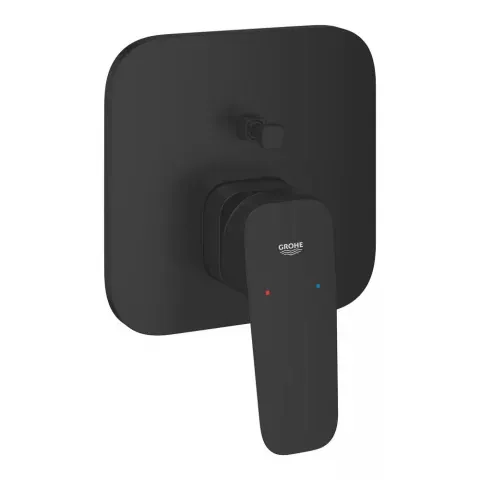 Baterie cada dus incastrata Grohe Cubeo negru mat fara corp ingropat