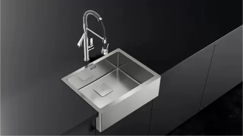 Chiuveta bucatarie Teka American Professional, front inox masiv, 595x468mm, adancime cuva 20cm, SilentSmart, inox