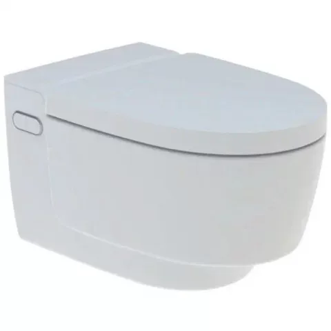 Set Vas WC cu bideu electronic suspendat cu capac soft close automat si telecomanda Geberit AquaClean Mera Comfort Rimless
