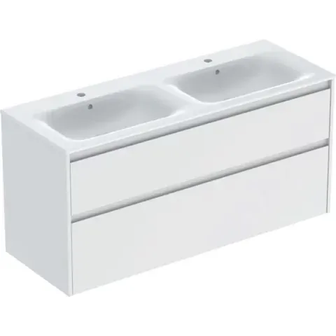 Set lavoar dublu si mobilier Geberit Selnova Square, 130x48x62, alb mat