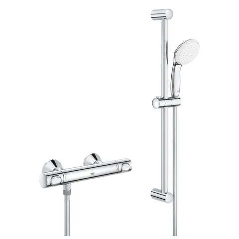 Baterie cabina dus cu termostat, Grohe Grohtherm 500, set de dus inclus, crom,gama profesionala-34796001