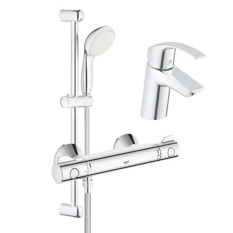 Set complet baterii baie dus cu termostat Grohe Grohtherm 800 (33265002, 34558000, 27853001)