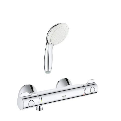 Pachet Baterie dus termostat Grohe Grohtherm 800 + para dus Mono Grohe New Tempesta(34558000,27852001)