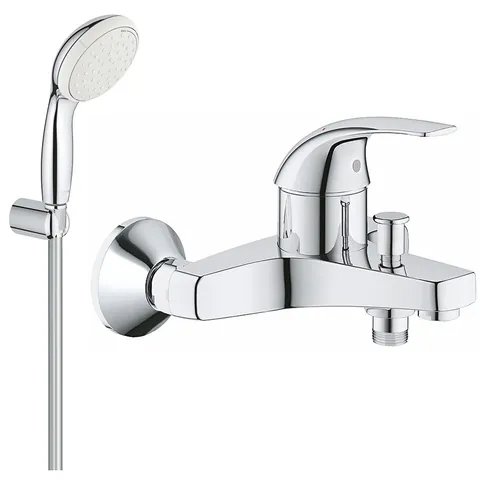 Pachet baterie cada Grohe + set dus Grohe 2 tipuri jet, furtun 1,25m (23768000,27799001)